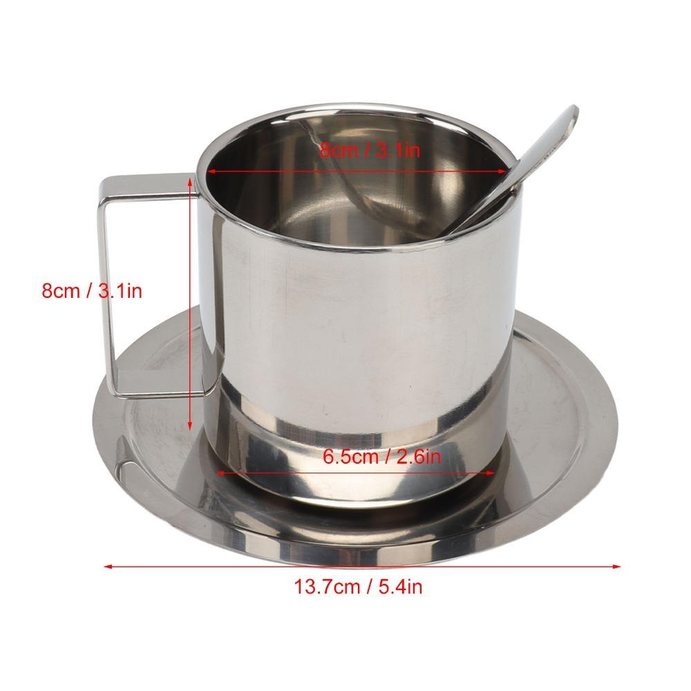 200ml Capacity Double Walled Cup Double Walled Tea Cup Modern Stainless Steel Coffee Cup  Homes