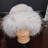 Faux Fox Fur Warm and Fashionable Fishing Mongolian Hat That Makes Your Face Look Smaller. Fur Hat Made of Leather.