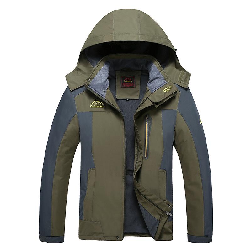Autumn Hooded Loose Large Size Windproof Waterproof Sports Jacket Outdoor Travel Climbing Coat Fishing Clothing