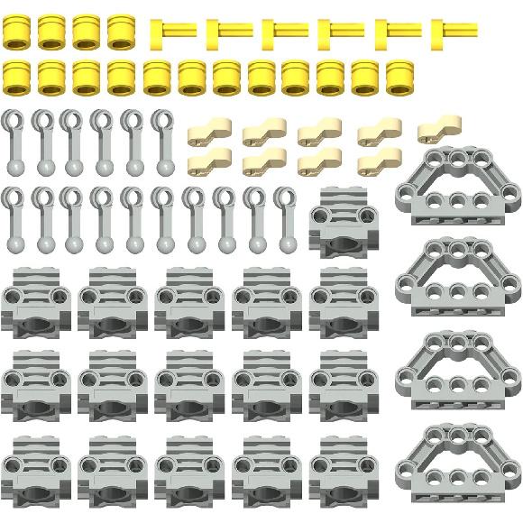 67pcs Technical Parts Engine Kit - Includes Cylinder, Piston, Connecting Rod, Pin Connector Block, Crankshaft & Crankshaft Center - Compatible with 67PCS