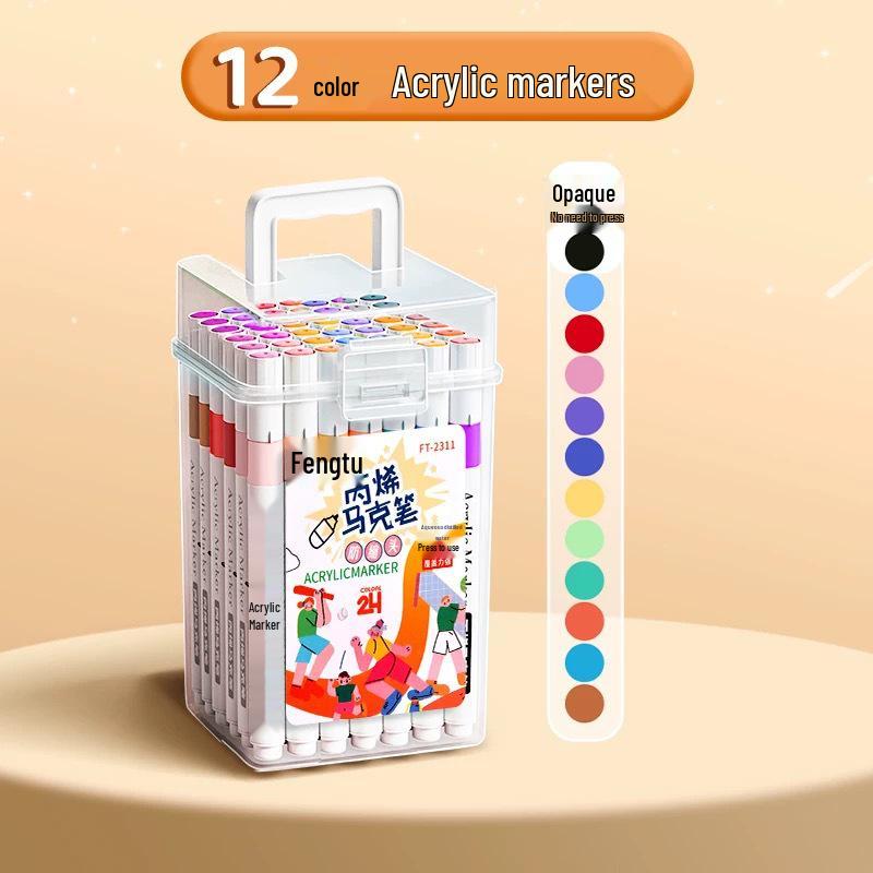 Washable Acrylic Marker Pens for Kids – No Bleed, Layerable, Perfect for DIY Graffiti & School Projects