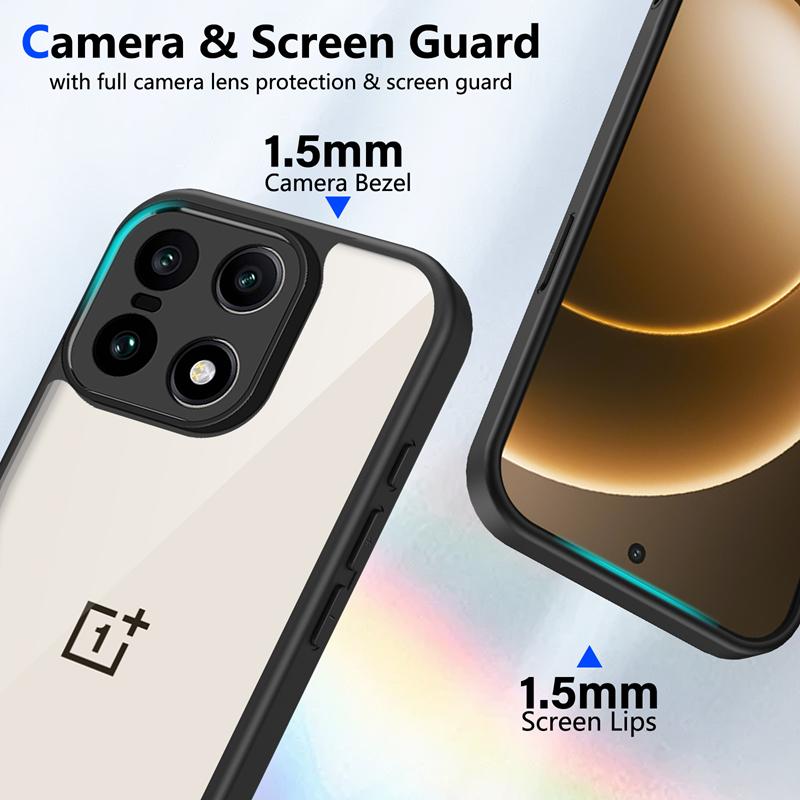 Funda de Silicona Transparente Para OnePlus 15 Oneplus15 Cubierta Trasera de PC con Parachoques de TPU Resistente a Golpes Fundas Transparentes para Teléfono Para One Plus 15