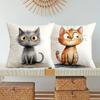 Bohemian 3D Black Cat Cushion Cover Pillowcase Home Bedroom Living Room Decor Home Decoration Zipper Washable Fast Shipping