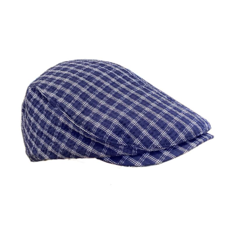 Fashion Beret Cap For Women With Grid Design And Wide Brim For Casual Outings