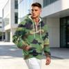 Men's Camouflage Print Zip-Up Hoodie, Casual Loose Fit Long Sleeve Hooded Sweatshirt for Fall Winter