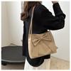Chic Pu Leather Handbag For Women 2024 Stylish Bowknot Shoulder Bag Large Capacity Everyday Underarm Bag