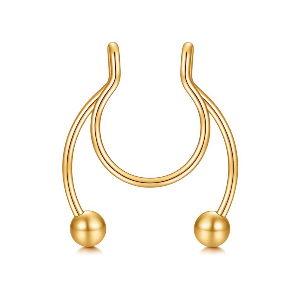 1pcs U-shaped Non-pierced Fake Nose Septum Piercing Surgical Steel Nose Spiral Hoop Rings for Women Men Nose Piercing Nariz
