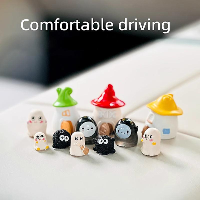 Niedliche Cartoon Auto Innendekoration Lustiger Kleiner Geist Auto Mittelkonsole Rückspiegel Dekoration Autozubehör Geschenke