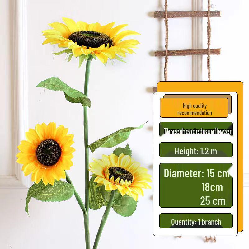 Large High Branch Sunflower Artificial Flower Bouquet for Living Room Decoration