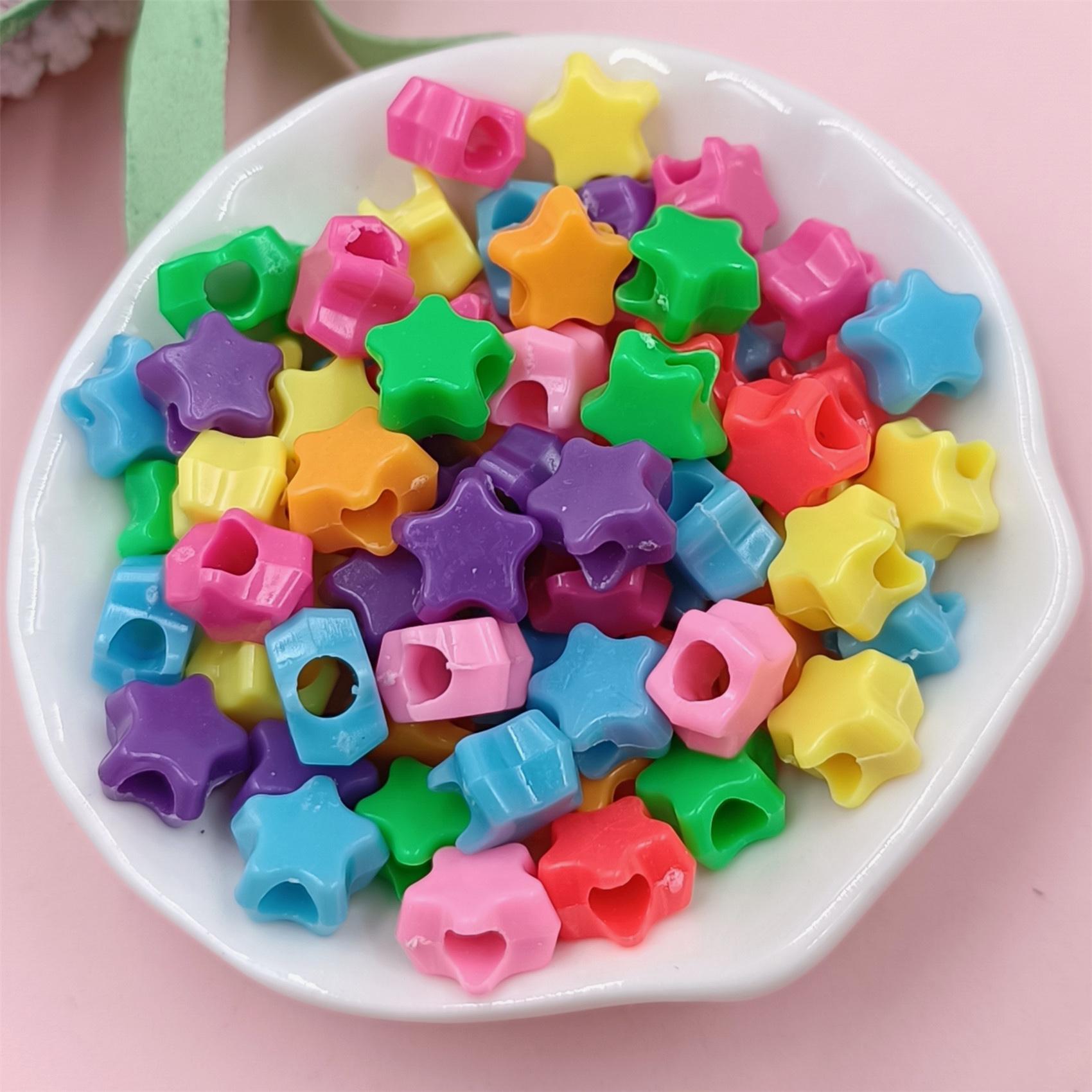 

50/100 шт. смешанного стиля акриловые звезды/бабочки/сердца россыпью бусины DIY браслет ожерелье серьги бисерные аксессуары ручной работы Small size Pentagram