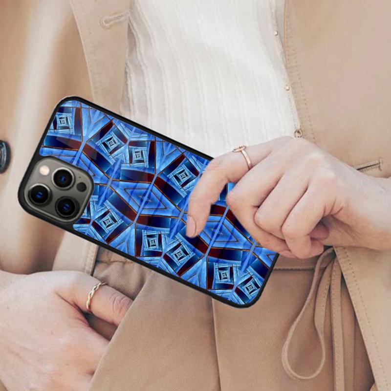 

Blue Based Abstract Pattern Magnetic Phone Case For APPLE iPhone 17 Air 16 14 13 12 Pro Max 15 Plus Wireless MagSafe Cover iPhone 14