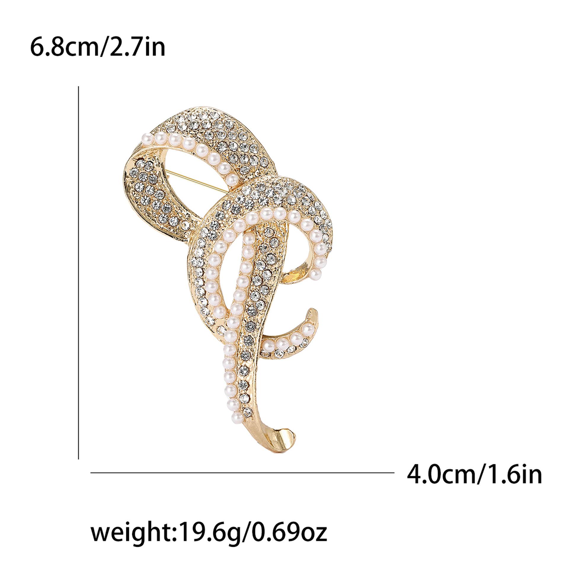 

Модний сплав, стрази, брошка з перлинним вузлом, дизайн ніші, брошка для жіночого одягу, прикраса, шпилька