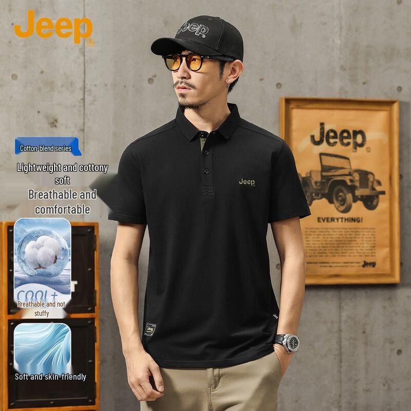 JEEP Men s Summer Short-Sleeve Polo Shirt M
