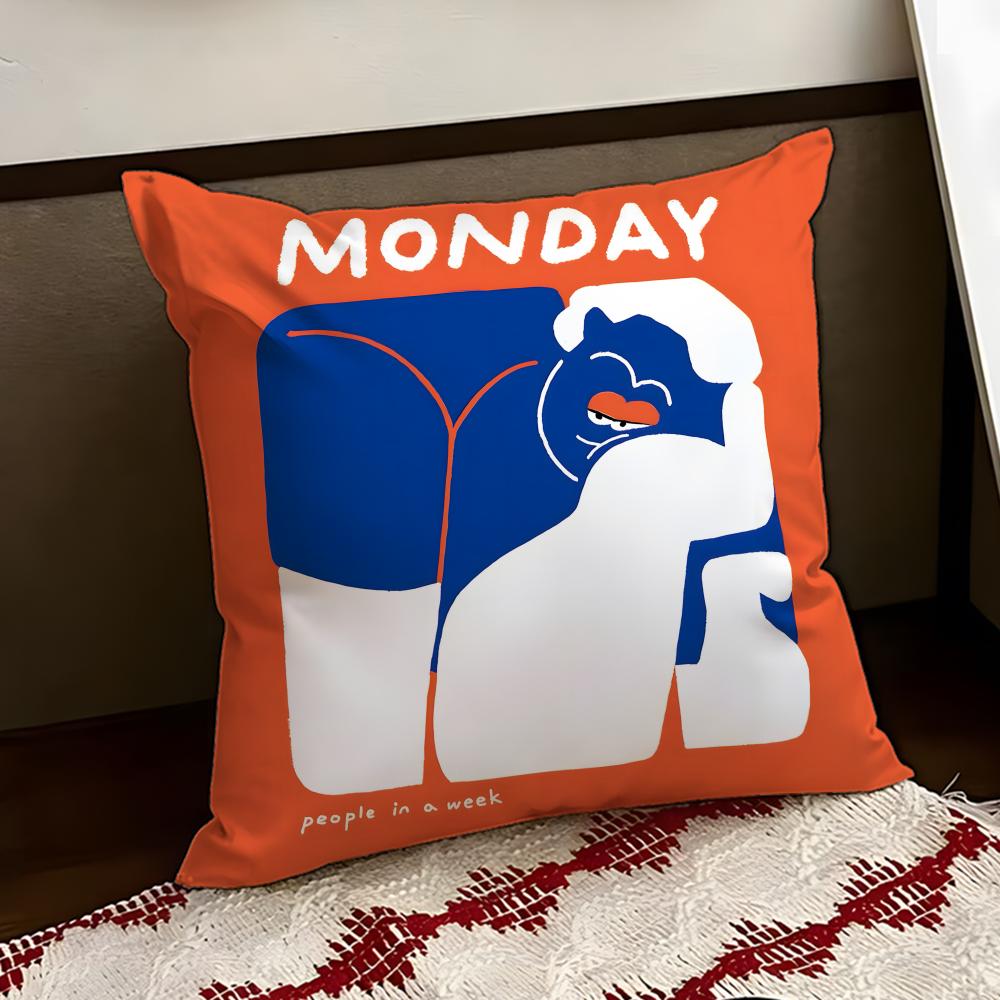 People Living In a Frame Cushion Cover Reversible Soft Durable Pillow Cover Home Car MultiScene Use for Daily Comfort