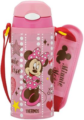 Bouteille isotherme Disney Minnie rose clair avec paille et isolation sous vide (type unique) 0,36 L FFI-401FDS