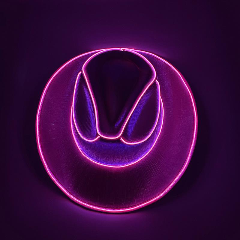 Iridescent LED Light-up Sequin Cowboy Hat for Christmas and Halloween Carnival