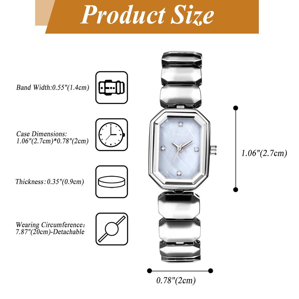 Cute and Stylish Square Watch for Women with Shell Design: Analog Display, Waterproof Quartz Movement, Fashion Watch for Women - Perfect Gift for
