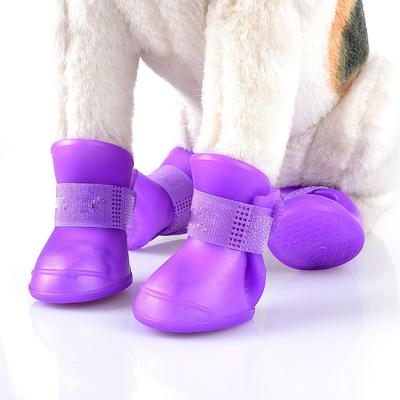 4Pcs Pet WaterProof Rainshoe Anti-slip Rubber Boot For Small Medium Large Dogs Cats Outdoor Shoe Dog Ankle Boots Pet Accessories