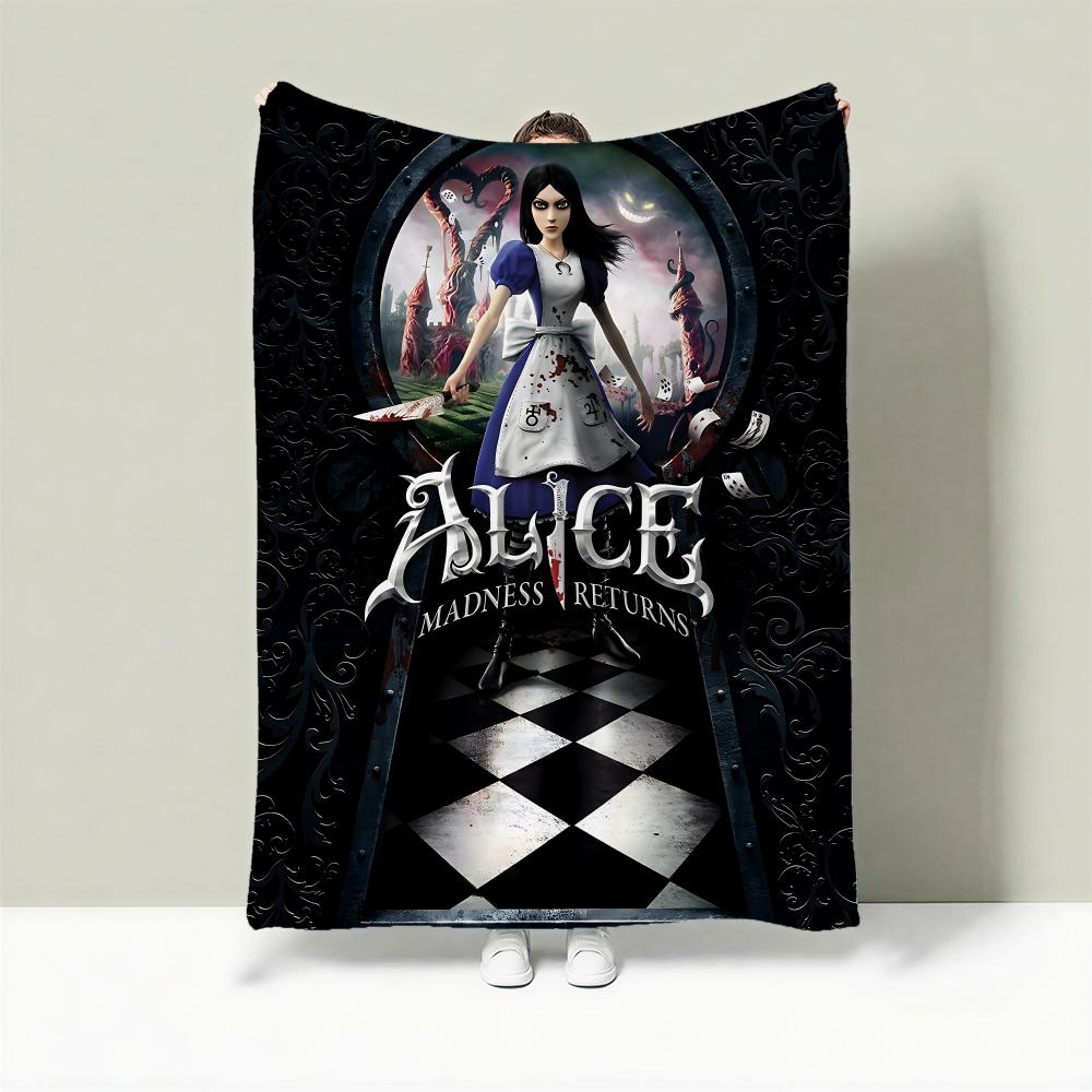 

Game A-Alice: Madness Returns Throw Lightweight 240g Flannel Blanket Soft Skin-friendly for Summer Cooling 75cmx90cm