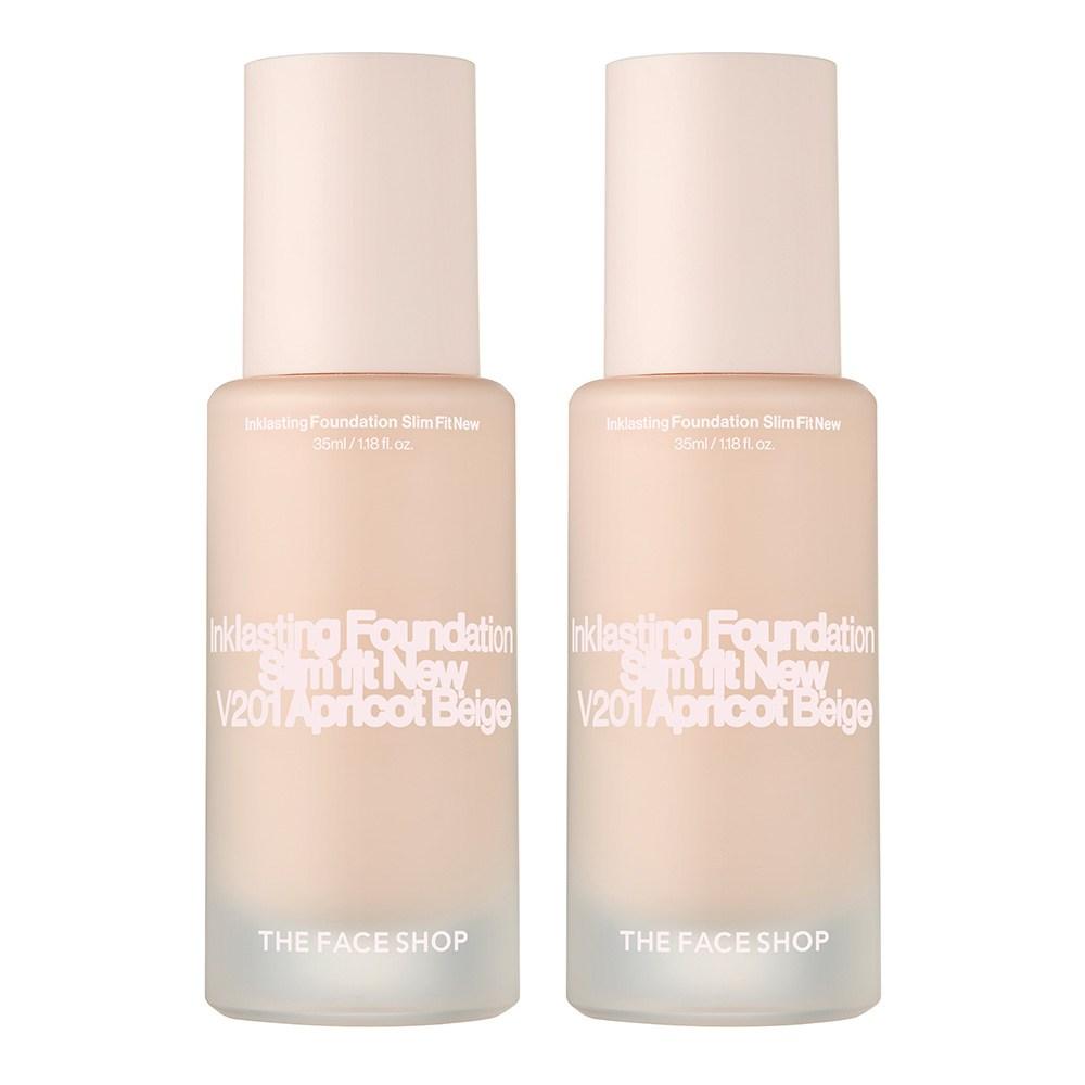 The Face Shop Ink Lasting Foundation Slim Fit New 35ml, V201, 2 pcs
