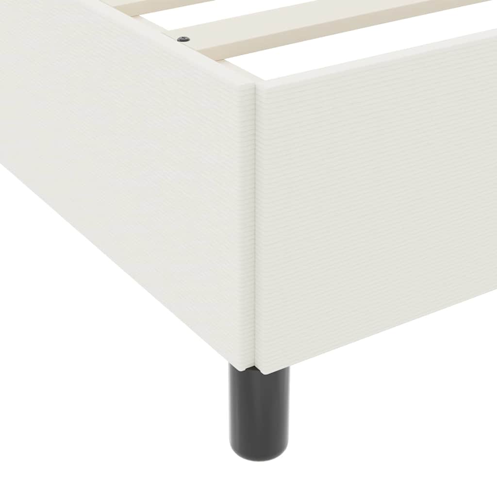 Box Spring Bed Cream 200 x 200 cm Cord Fabric