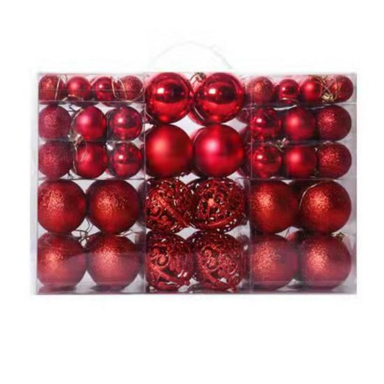 100 Parça Sınır Ötesi Noel Topu Süs Seti (3cm/4cm/6cm) - İçi Boş Parlak Klinker Süslemeler