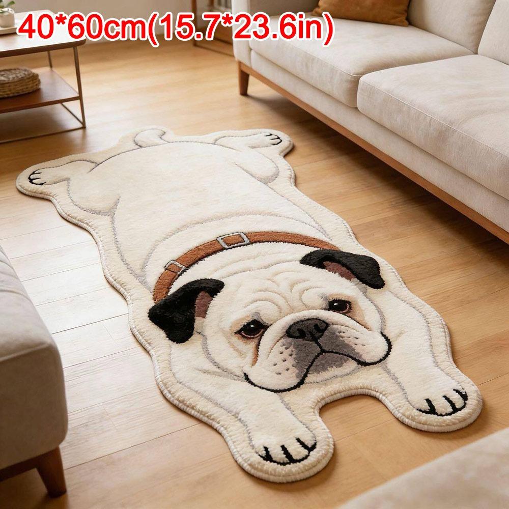 Special-shaped Puppy Print Rug Decorative Carpet Animal Floor Mat Entryway Mat Bedside Floor Decor
