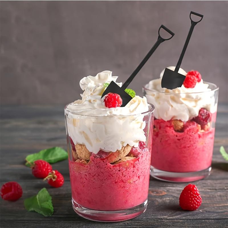 50/100pcs Disposables Cake Dessert Spoon Plastics Shovel Vintage Shovel Ice Cream Eating Yogurt Spoon Fashionable Tableware4
