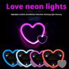Solar Powered Heart Shaped Neon Light Car Atmosphere With Modes Car Light Decoration 4 Accessory Lamp Ambient E8e7