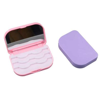 Empty False Eyelashes Storage Box Waterproof Plastic Fake Eye Lash Organizer With Makeup Mirror Lashes Container Box Travel