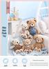 Cross Baby Denim Riddle Bean Bear Plush Toy – Healing Companion Doll for Children