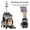Wheeled Pet Carrier Backpack Travel Carrier for Puppy Dogs Cats Removable Rolling Wheels Mesh Ventilation Window Storage Pockets