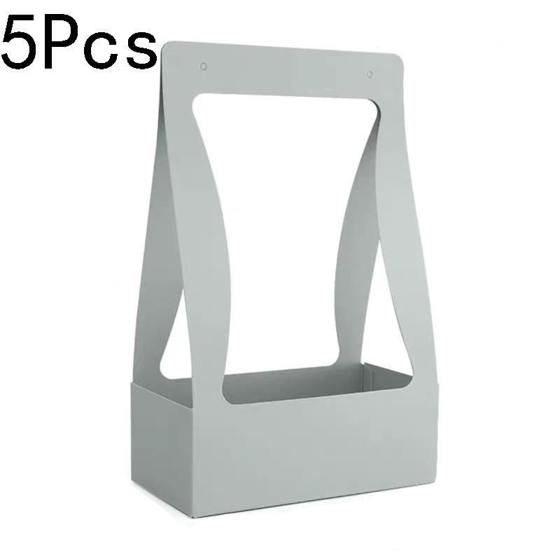 5Pcs Holiday Gift Elegant Design Double Sided Convenient Kraft Paper Portable Wrapping Box Water Proof Flower Basket