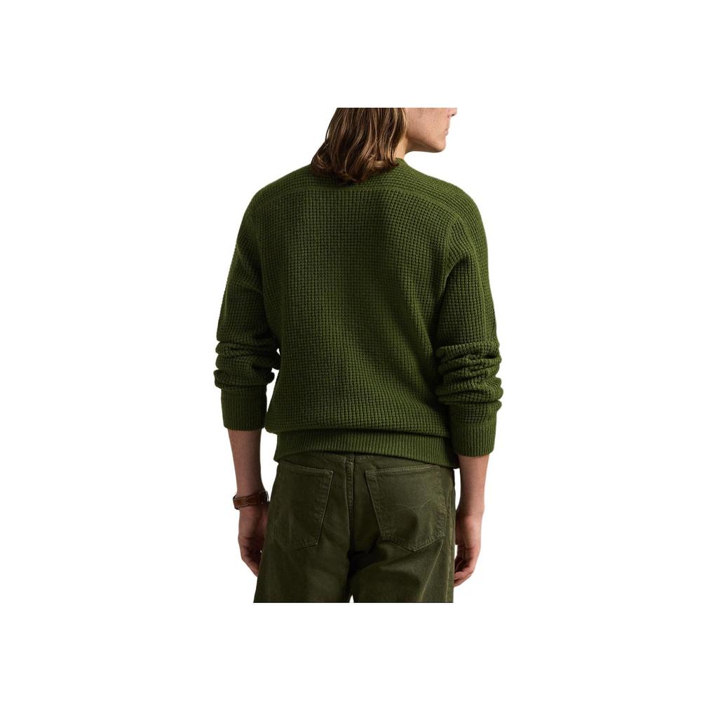 Polo Ralph Lauren Solid Color Crew Neck Long Sleeve Sweater Men Sweater Olive-Green MNPOSWE16822130-301