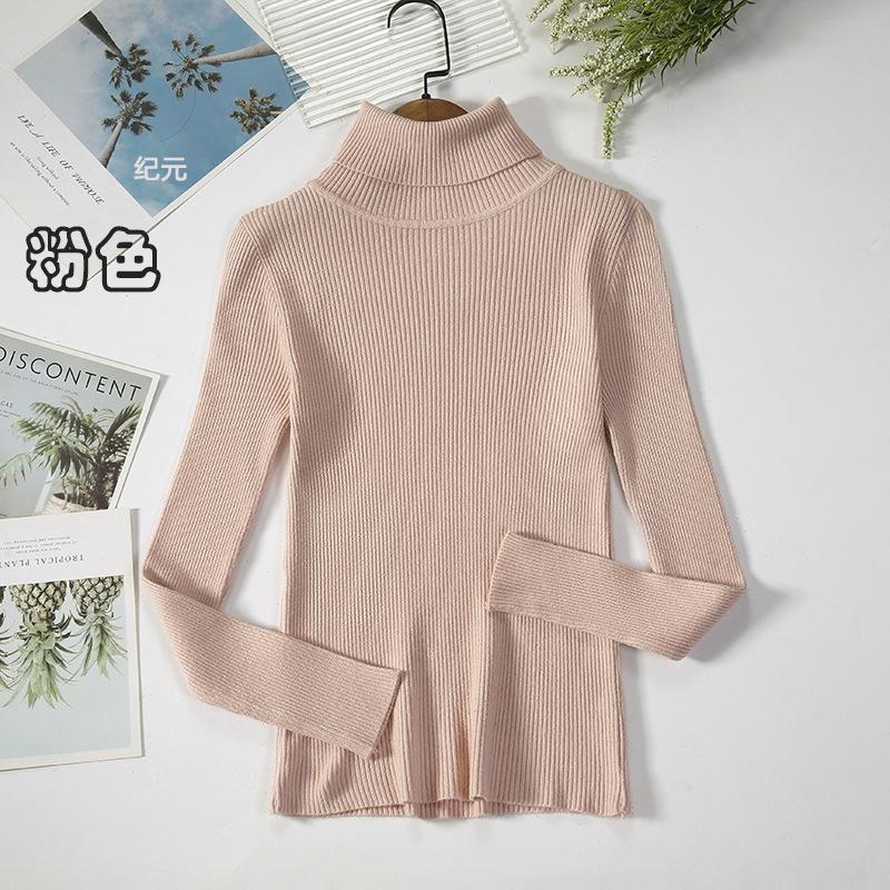 Dámské rolákové svetry Podzimní Zimní Topy Tenký Dámský Pulovr Pletený Svetr Jumper Měkký Teplý Pull