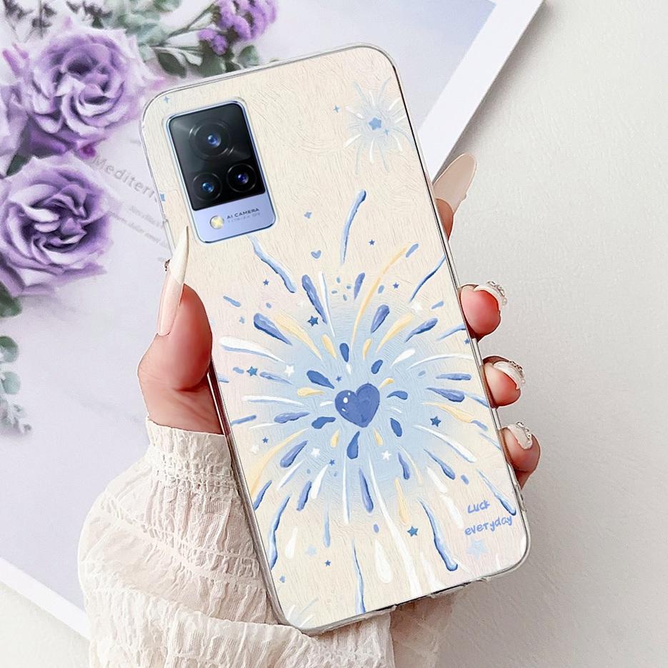 For Vivo V21e Case V2061 Cute Cat Lion Painted Cover Soft Silicone Phone Cases For Vivo V21 V2066 V2108 V 21 VivoV21 E 4G Fundas