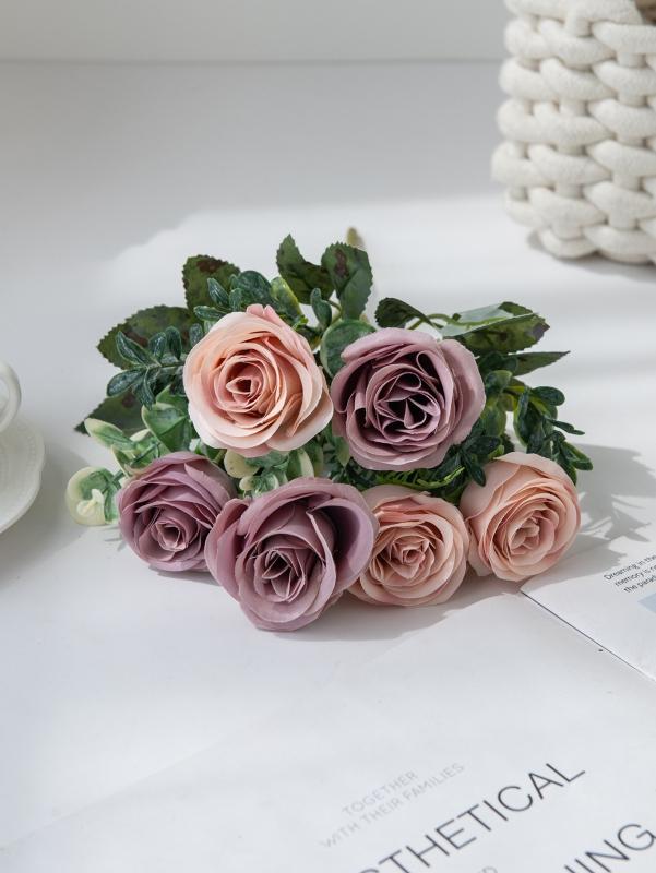 1/3pcs Silk Rose Artificial Flower Wedding Bridal Bouquet Home Room TableValentine's Day Outdoor Garden Diy Gifts Box Yard Decor