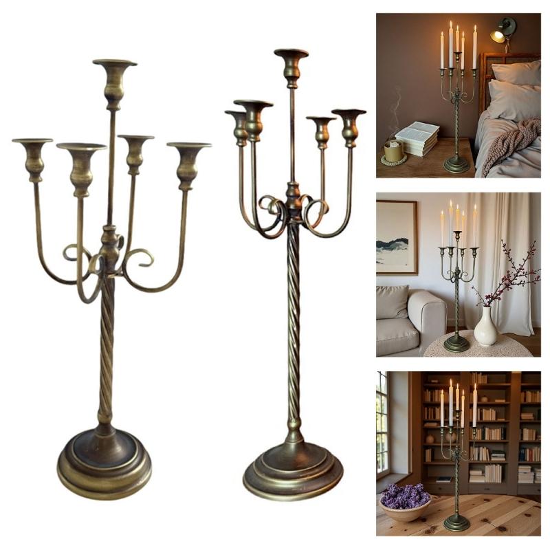 Retro Candlestick Holders Iron Metal Taper Candle Holders Decorative Candle Stands for Wedding,Dinning Home Decorations