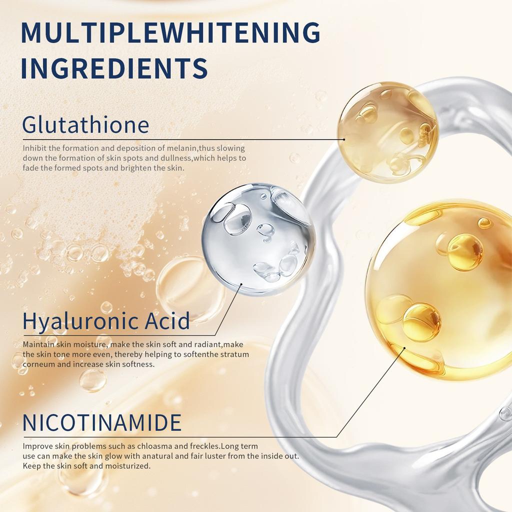 Glutathion Whitening Crème, Verhelderende Hydraterende Verstevigende Gezichtscrème voor Vrouwen Mannen