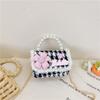 Kids Chain Shoulder Crossbody Bag With Flower And Artificial Pearl Design Handle