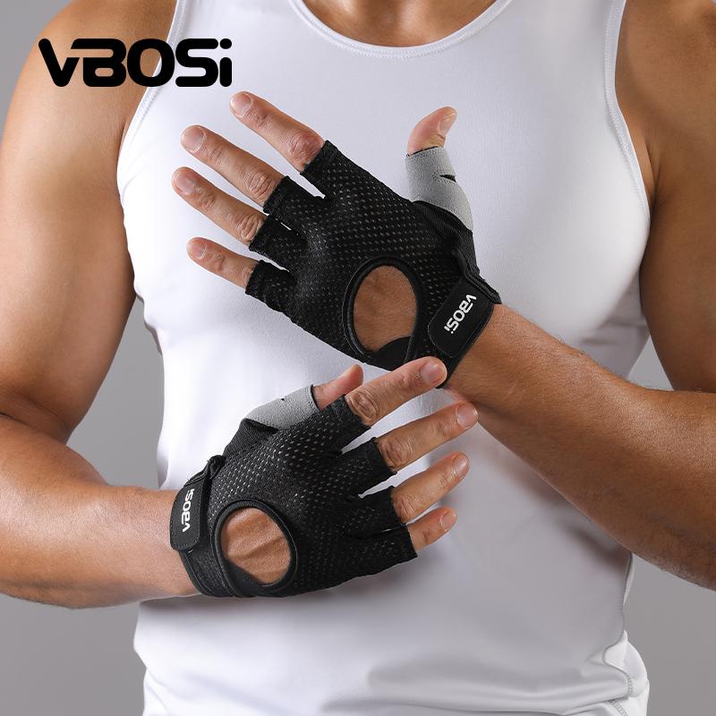 

Vbosi Half-Finger Fitness Sports Gloves – Breathable, Non-Slip, Padded Palm For Weightlifting, Cycling & Driving For Women Men M