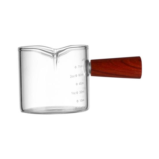 Tazza per Latte Yousheng Antiscivolo Anti-crepa con Scala con Manico in Legno Beccuccio Misurino per Casa