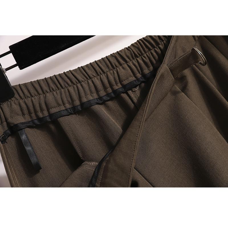 DIMANAF 2025 Nowe Wiosna Lato Damskie Długie Spódnice Plus Size Wysoki Stan Vintage Elastyczne Eleganckie Plisowane Spódnice Luźne