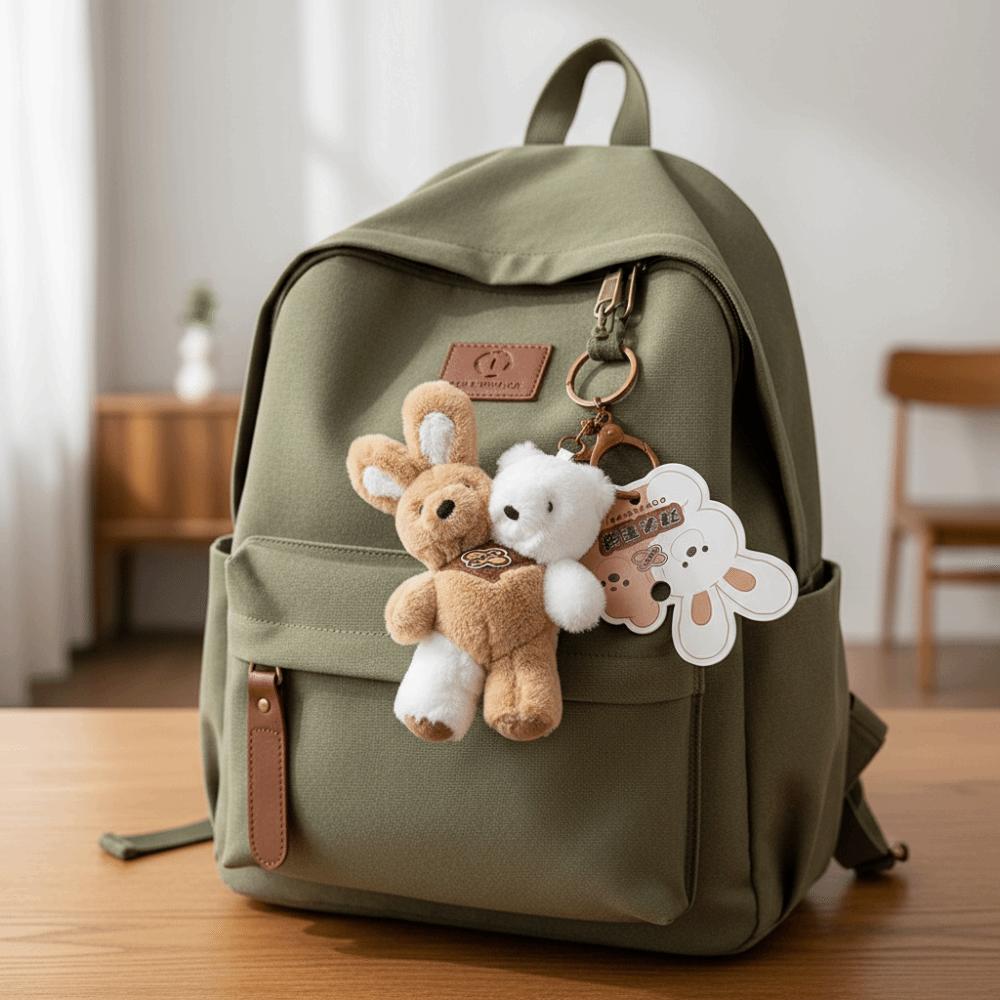 Hugging Design Creative Keychain Kawaii Style Plush Keychain Cute Plush Toy  Children Gits