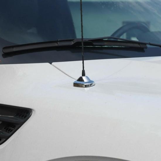 Car Radio Antenna Base Decor Cover Trim for Ford F150 2009-14 Chrome Accessories