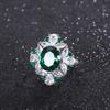 Jewelry Popular Ring Imitation Emerald Dan Pendant Ring 10 * 12 Earrings 6 * 8 Set