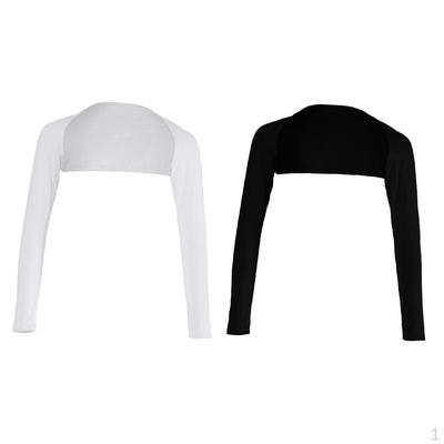 2 Pieces Elegant and White Women Long Sleeve Arm Cover Shrug Hijab Ramadan Modal
