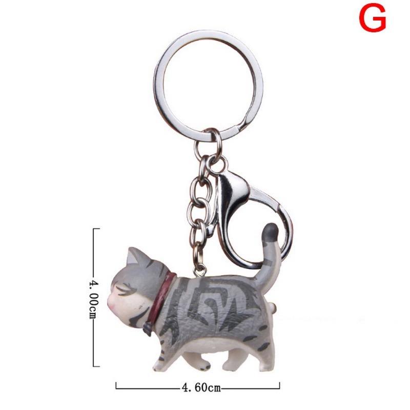 Cartoon Bow Cute Cat Keychain Bag Car Pendant Accessories Gift Creative Handmade Decoration Women KeyRing Car Trinket