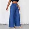 Women's Pleated Wide Leg Pants with Metal Fasteners Multi Color Casual Trousers