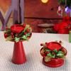 Reusable Christmas Candlestick Red Christmas Desktop Ornament Candle Container Candle Holder  Gift